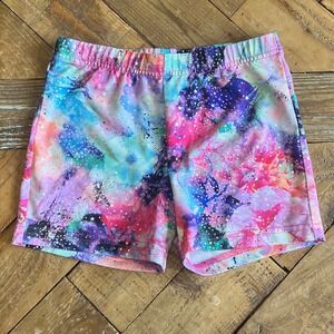 Rainbeau Moves Youth M‎ Gymnastics Bike Sports Shorts Galaxy Floral Print